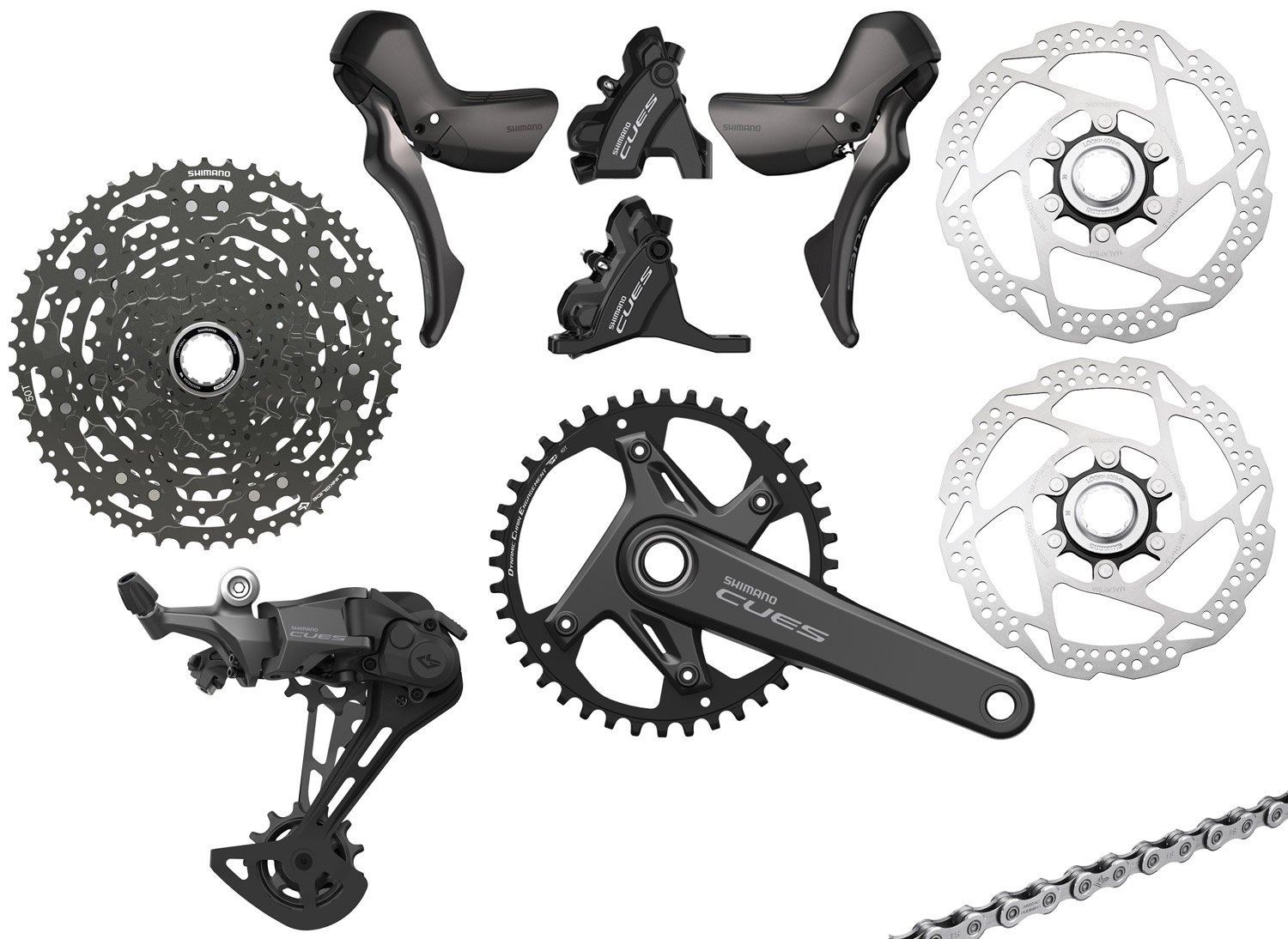 Shimano CUES U6030 1x11-fach Gravel Gruppe Disc 160/160mm Shimano CUES U6030 1x11-fach Gravel Gruppe Disc 160/160mm
